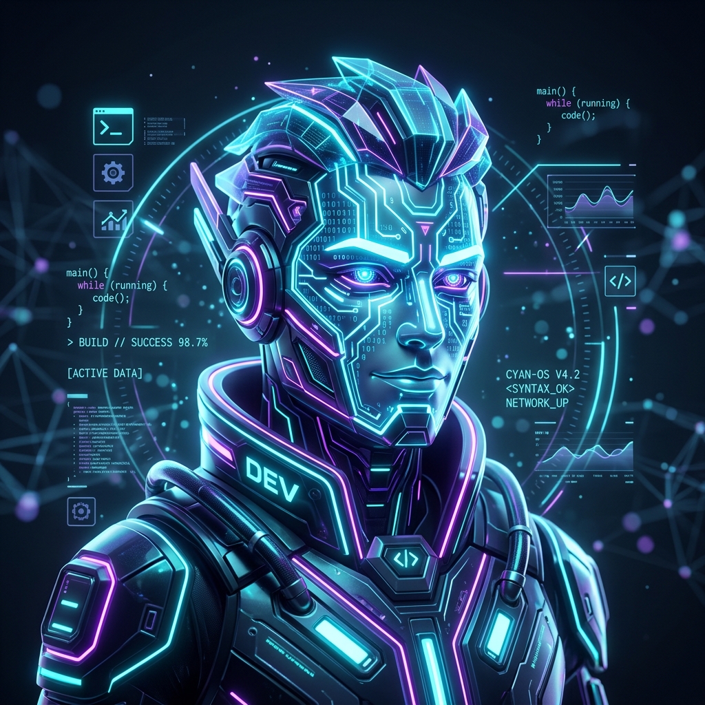 Alex Carter - Abstract 3D Developer Avatar